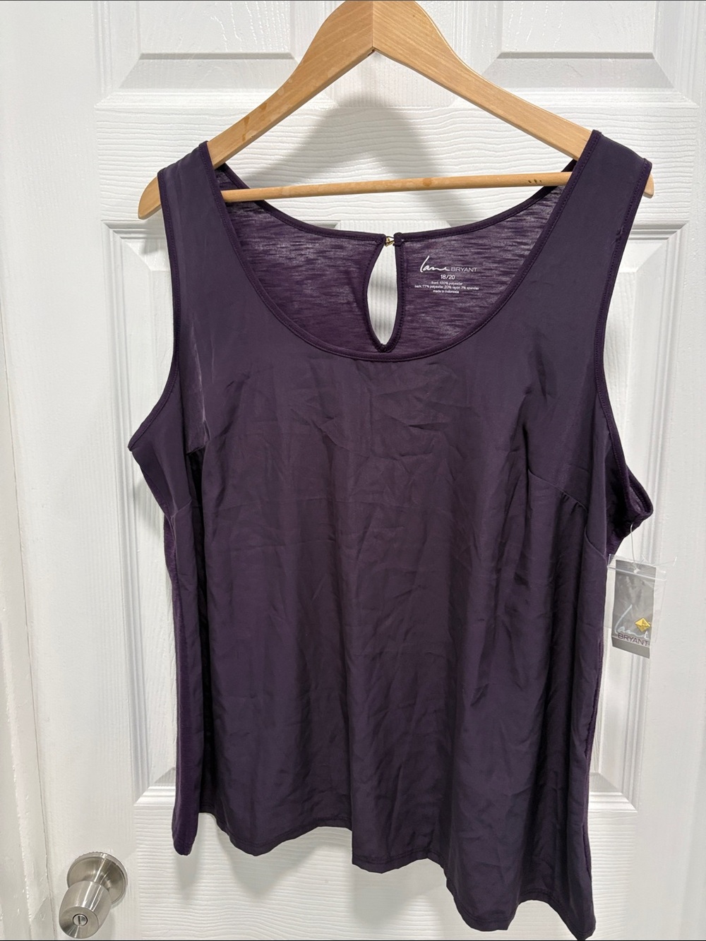 Lane Bryant Keyhole Scoop Tank in Deep Plum